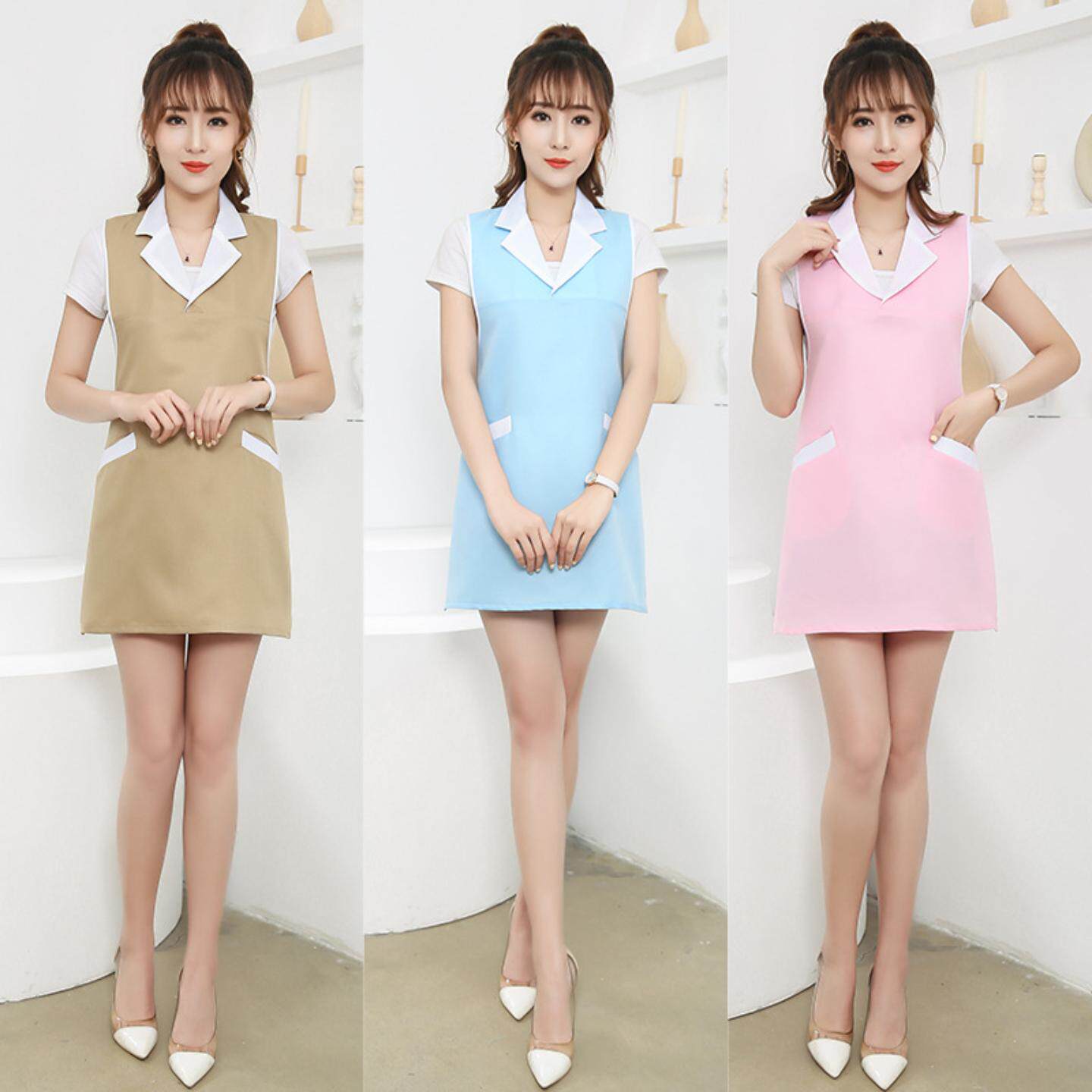 围裙培训处美容院美容师美甲店母婴时尚韩版服务员超市连衣裙工装
