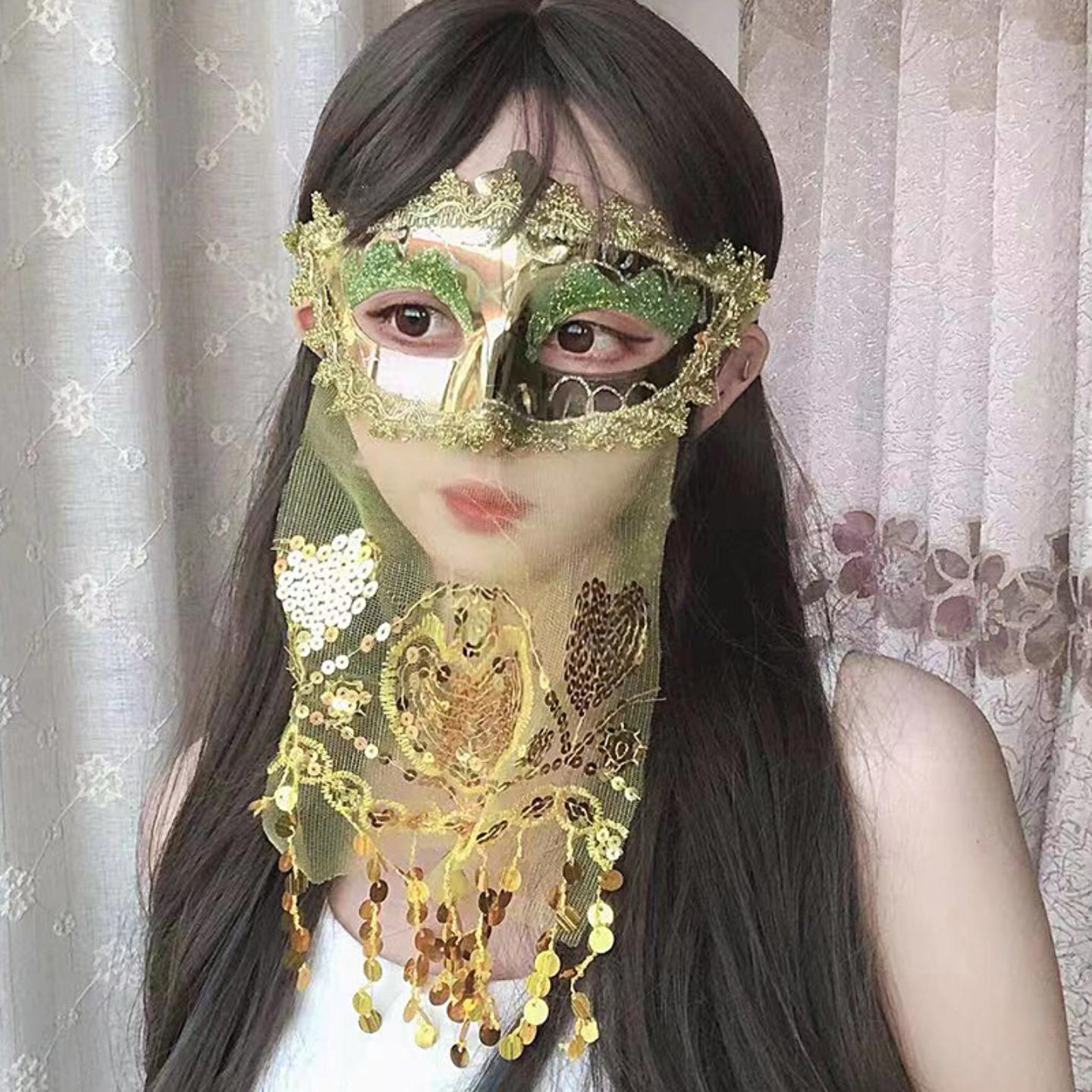 全脸公主面纱面具肚皮舞万圣节