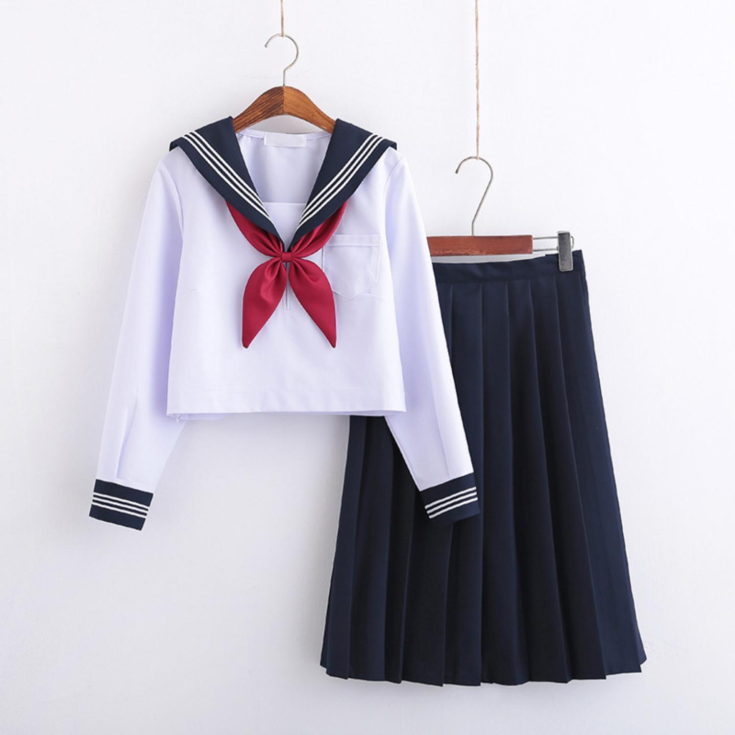 白三本JK制服水手服女长袖学生装