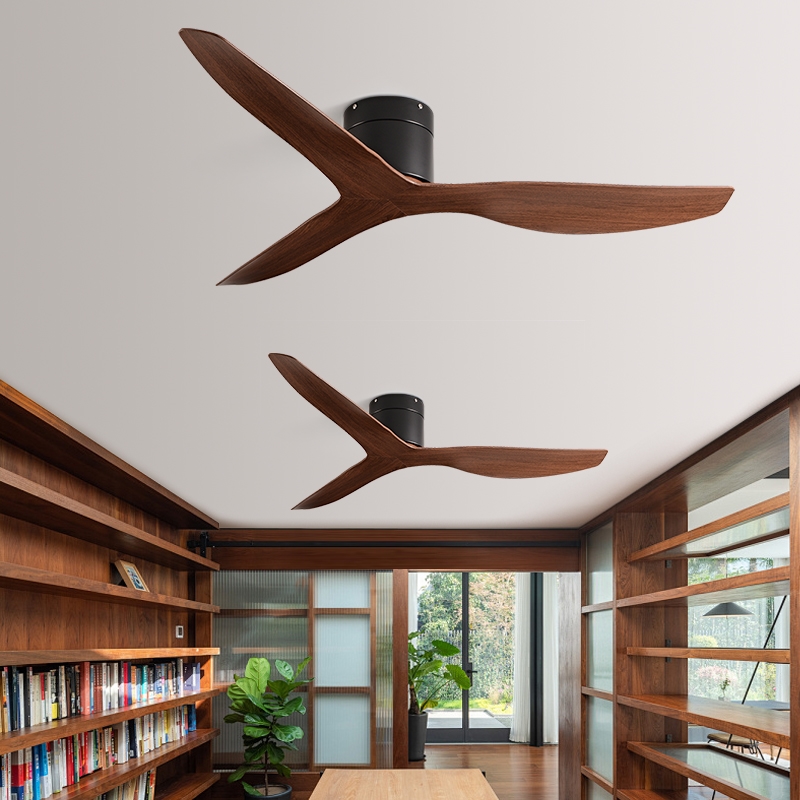 黑色复古吊扇大风力餐厅客厅家用顶风扇简约无灯吊顶电风扇商用吸