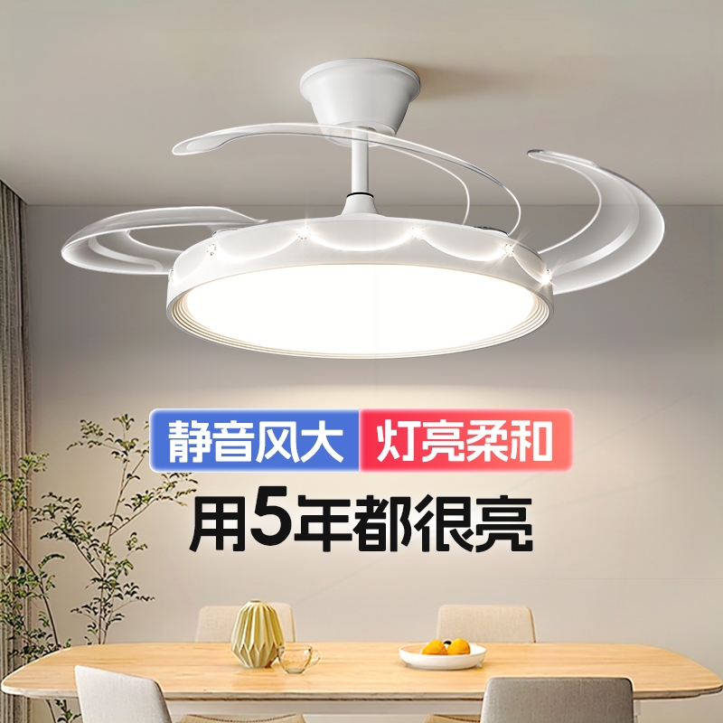 风扇灯电扇吊灯现代简约家用一体