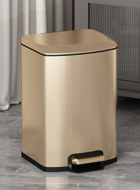 JF不锈钢垃圾桶家用卫生间高颜值带盖脚踩踏式厨房客厅大号容量