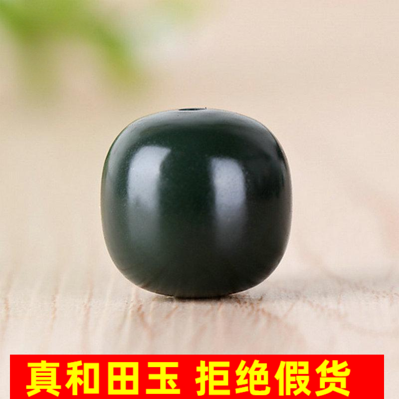 和田玉青老型珠散子鼓桶佛手串