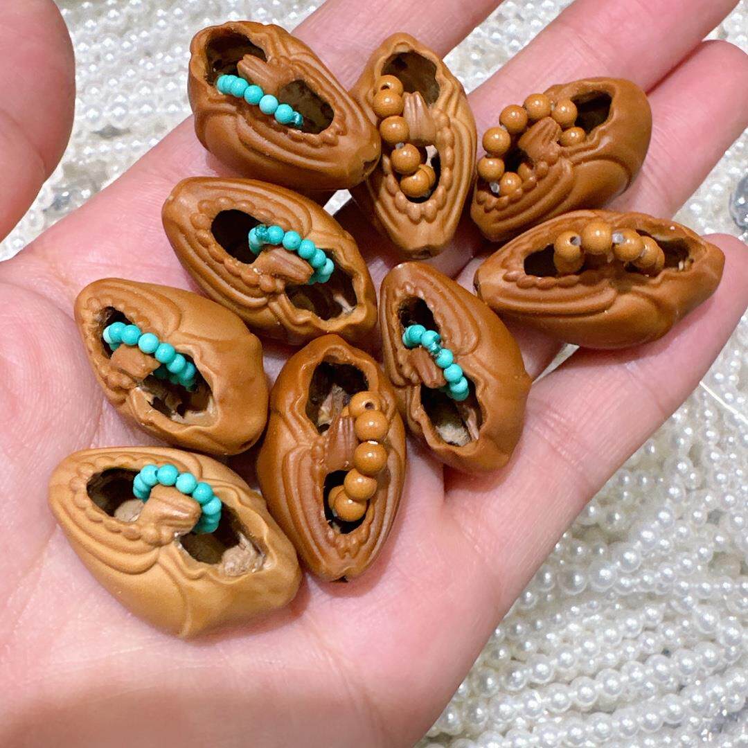 橄榄核雕刻单粒镂空无相佛背云手串项链吊坠女手机挂件男文玩配饰