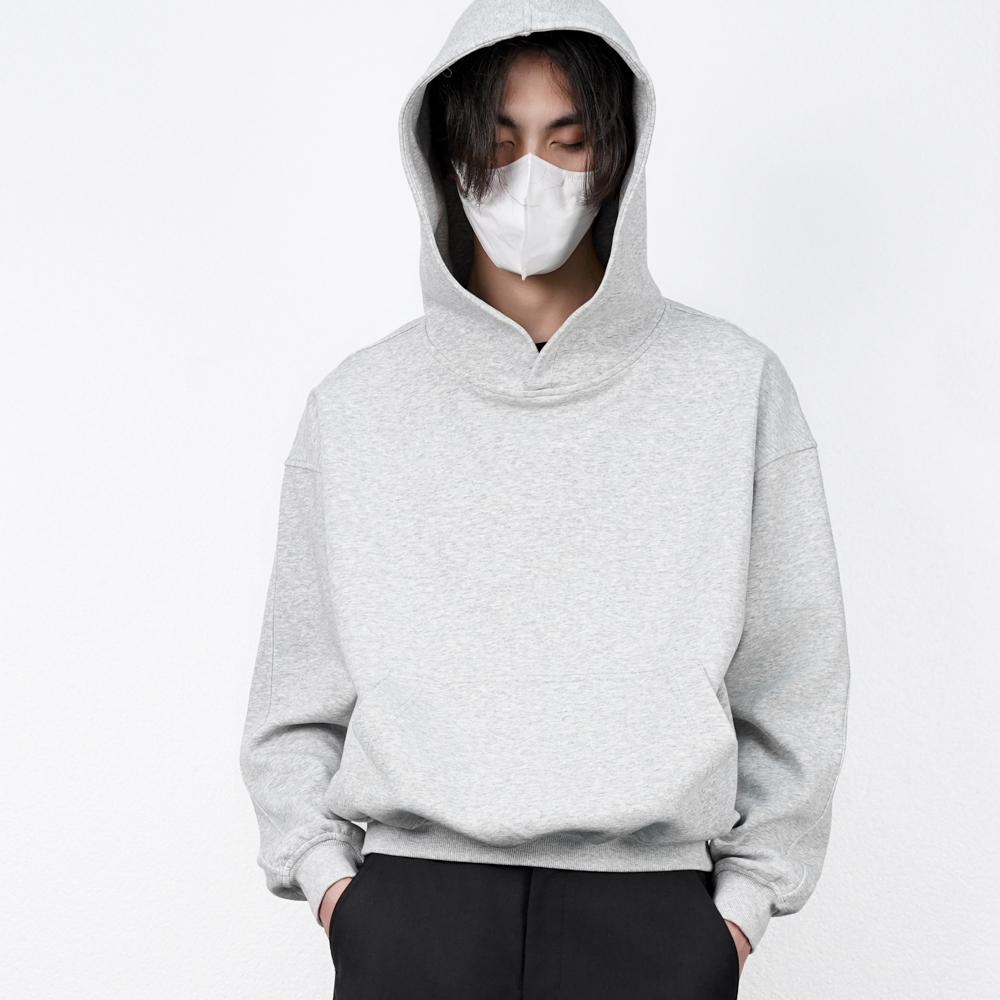 OKINE/高克重基础Boxy卫衣cleanfit短宽版型Hoodie帽衫