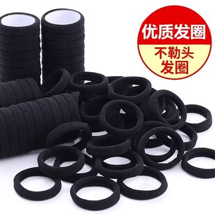发圈头绳皮筋女扎头头饰发绳橡皮筋扎头发高弹力耐用皮套黑色胶圈
