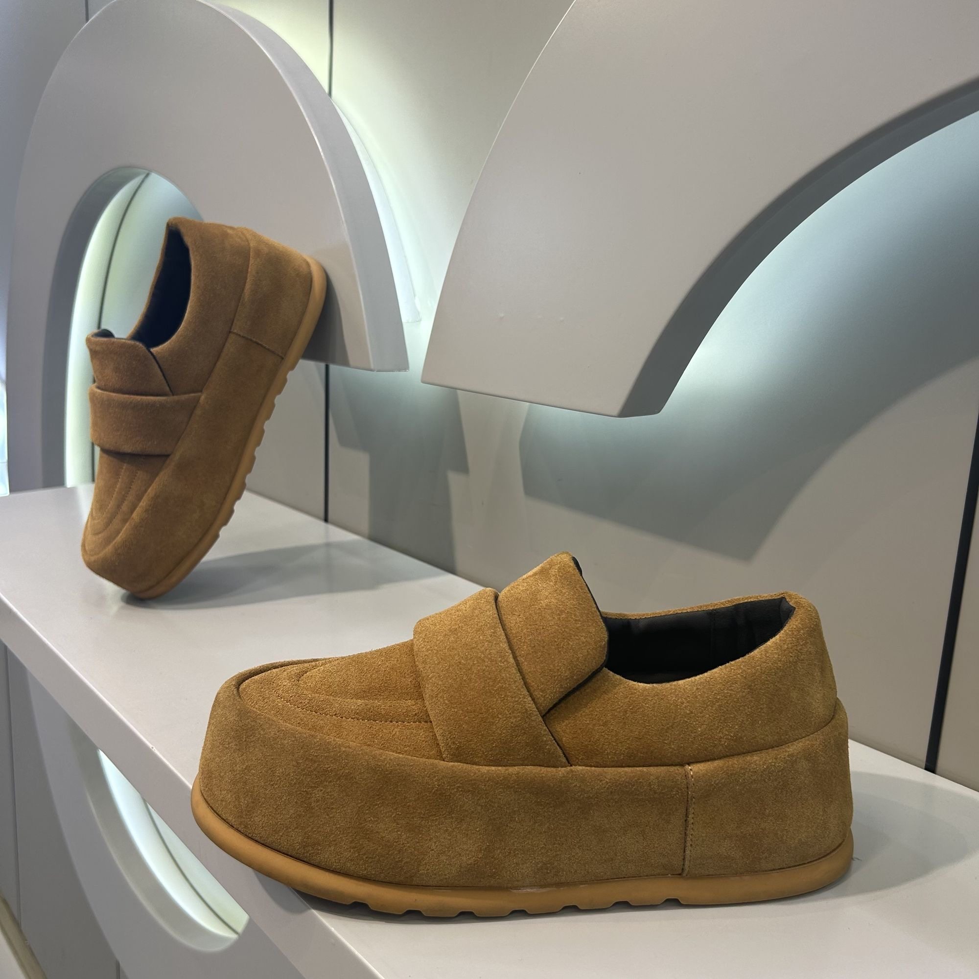 男鞋秋款2024新款一脚蹬面包鞋潮流百搭厚底增高鞋运动休闲小白鞋