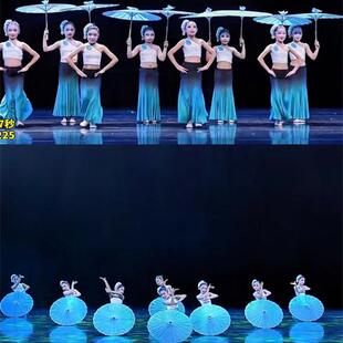 雨竹林儿童傣族舞蹈伞古典演出道具古风跳舞伞纯色走秀工艺红伞舞