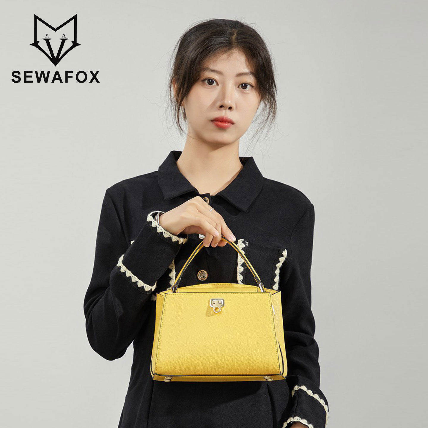 原创休闲菜篮子包高级感手提包黄色包包单肩女包礼物休闲斜挎小包