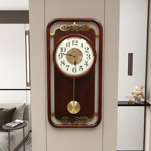 金钟宝新中式实木石英挂钟