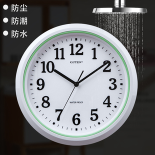游泳馆挂钟浴室厨房防水防尘百搭简约静音走时gtuen石英防潮挂表