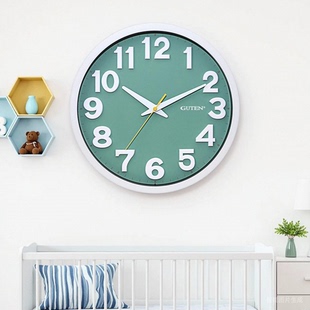 金钟宝挂钟可爱儿童认时钟莫兰迪时尚 大字高清静音客厅卧室钟 经典