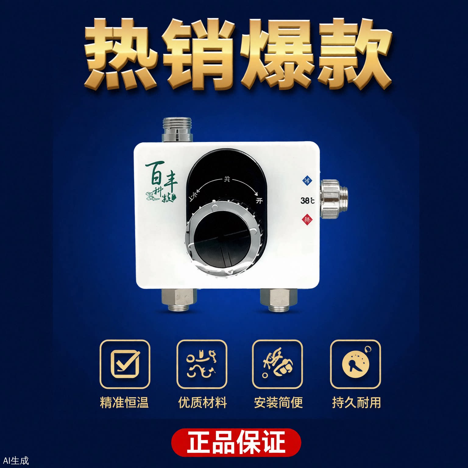 百丰科技太阳能恒温阀家用淋浴自动恒温混水阀电热水器通用防烫伤