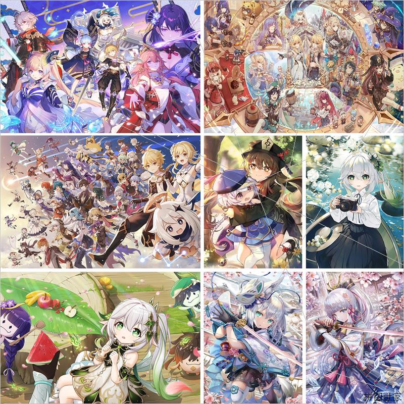 木质拼图1000片带框原神里绫华纳西妲二次元解压动漫游戏玩具礼物