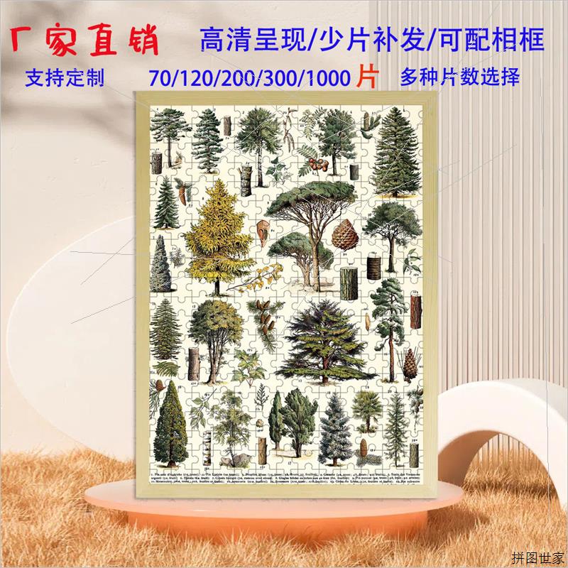 新款树木植物园美国Cavallini美式puzzle拼图1000片木质同款礼物