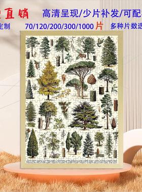 新款树木植物园美国Cavallini美式puzzle拼图1000片木质同款礼物