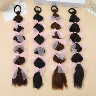 热销新品 假发辫子写真道具长发泡泡双马尾编发丝带蝴蝶结灯笼辫子