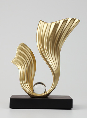 2025新款奢华木质轻奢电视柜客厅酒柜玄关装饰品高档乔迁礼品