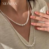 珍珠项链个性 西大班2024秋冬新款 长款 毛衣链配饰气质多层项链颈链