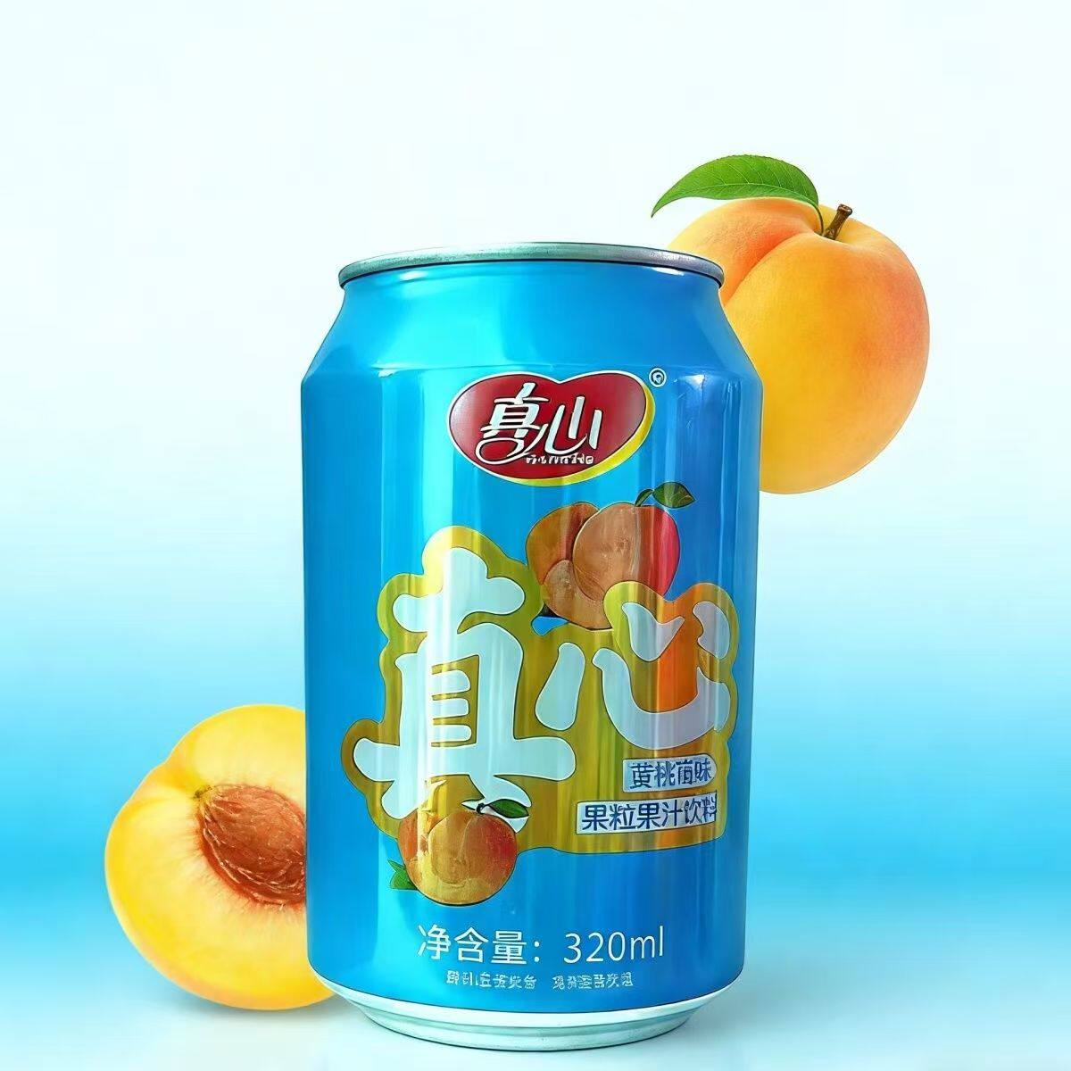 真心果粒果肉果汁饮料320ml草莓葡萄黄桃味罐装新鲜果粒特价批发