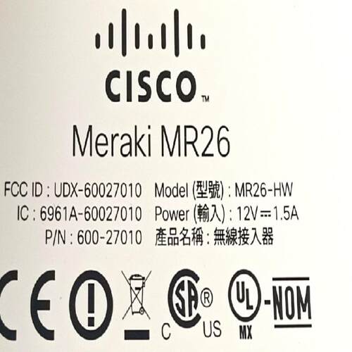 Cisco思科 Meraki MR26-HW 云管理双频无线
