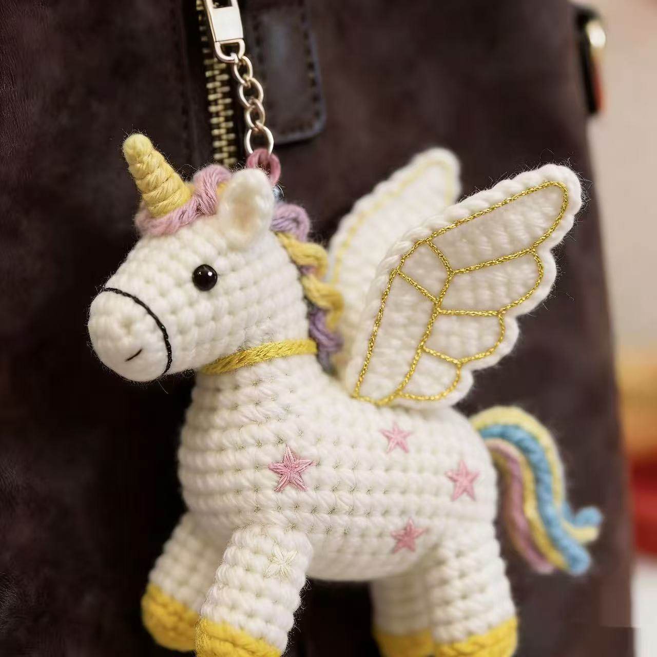 天使小马年挂件马鞍钩织钩针编织材料包手工diy新年礼物,服饰配件/皮带/帽子/围巾,DIY编织材料包,淘宝优惠券,粉丝福利购,淘宝优惠卷