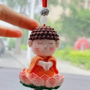 手工毛线编织佛陀车挂汽车挂饰品钩织自制祝福礼物diy材料包礼物