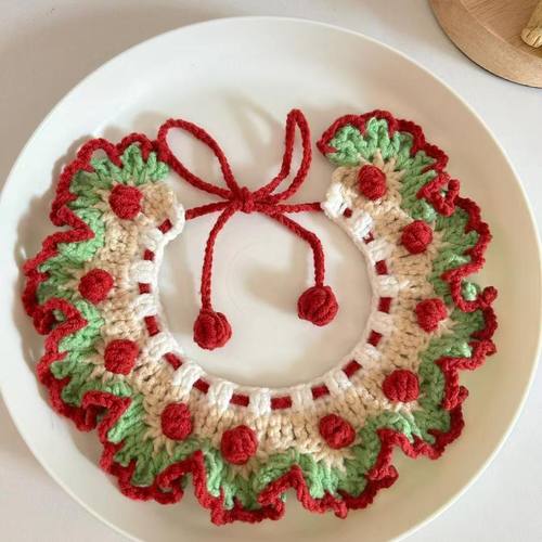 毛线钩针可爱猫咪项圈围脖diy自制材料包手工编织宠物配饰送礼物