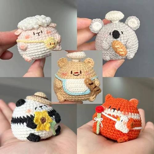 可爱小玩偶毛线手工编织diy材料包手作打发时间钩针钩织礼物挂件