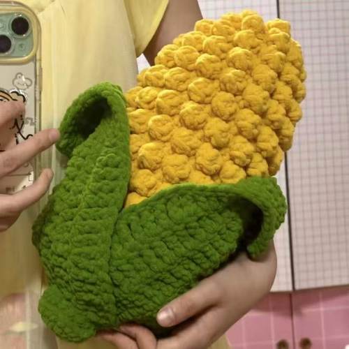 冰条线玉米抱枕手工礼物玉米玩偶材料包手工编织diy摆件打发时间