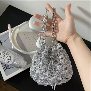 1mm银线手工编织ins同款fever包芯银线材料包碎银子小福袋diy钩织