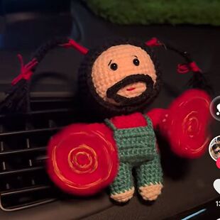 出风口如花二人转手帕手绢毛线手工编织钩织diy玩偶材料钩针