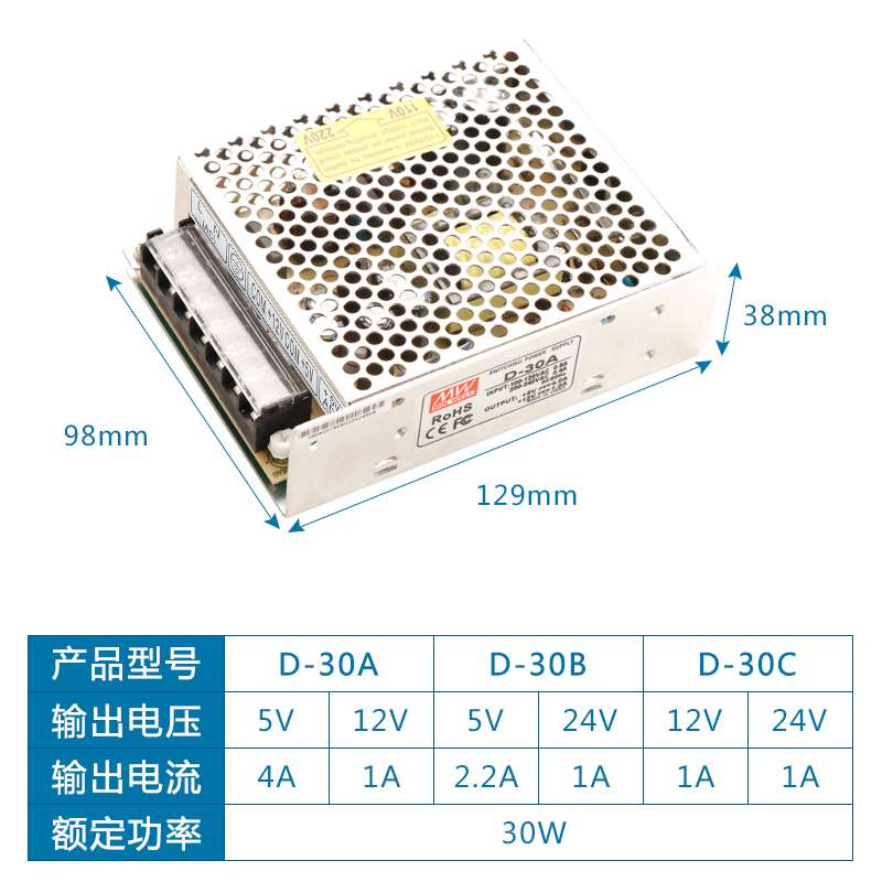 新品NED开关电源5V12V两60A组AGD控5V24V机BGD双D-30A监75C明伟D-