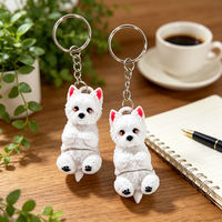 3D printed cute West Highland white keychains, fantasy-themed designs, movable backpacks, pendants, mobile phones, cars, etc thumbnail 2