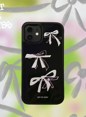 HIT OR MISS银粉蝴蝶结苹果iPhone12/13/14/15promax手机壳原创设计小众ins韩风
