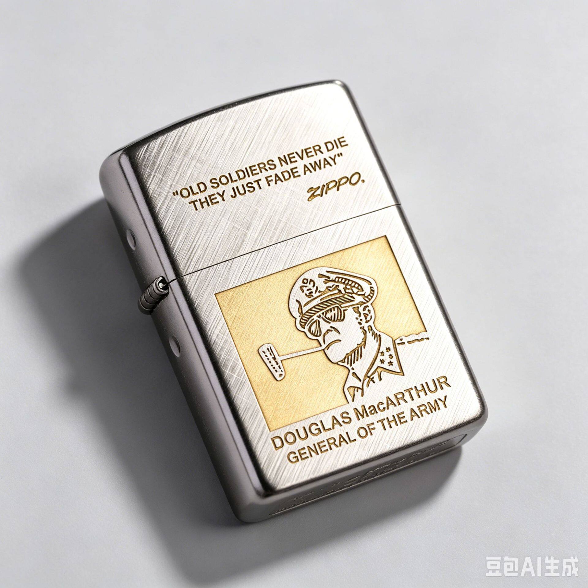 Zipo芝宝打火机28182斜纹拉丝麦克阿瑟将军经典男士收藏礼品
