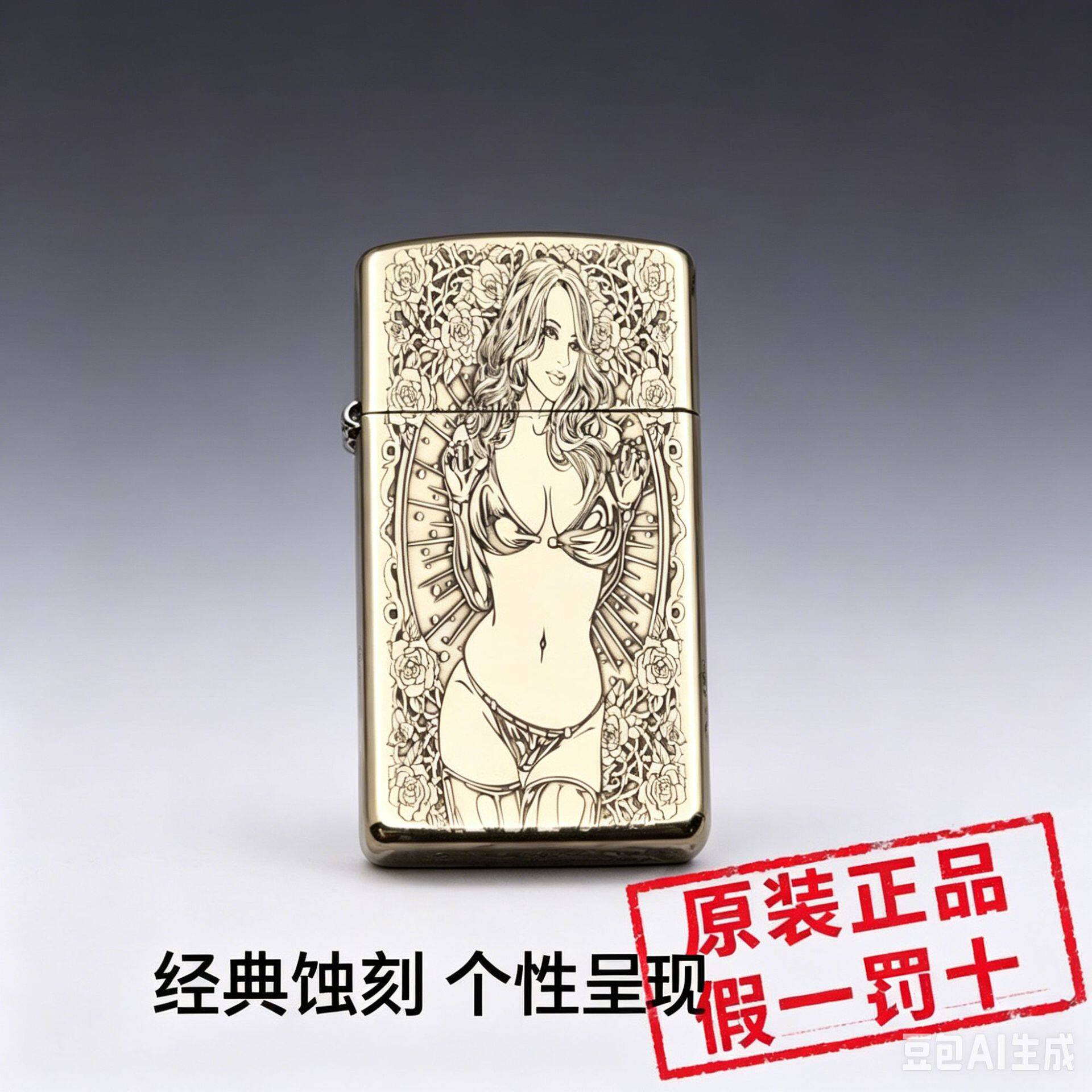 Zipo打火机芝宝正品纤巧黄铜精雕骷髅美女国潮送男朋友礼物