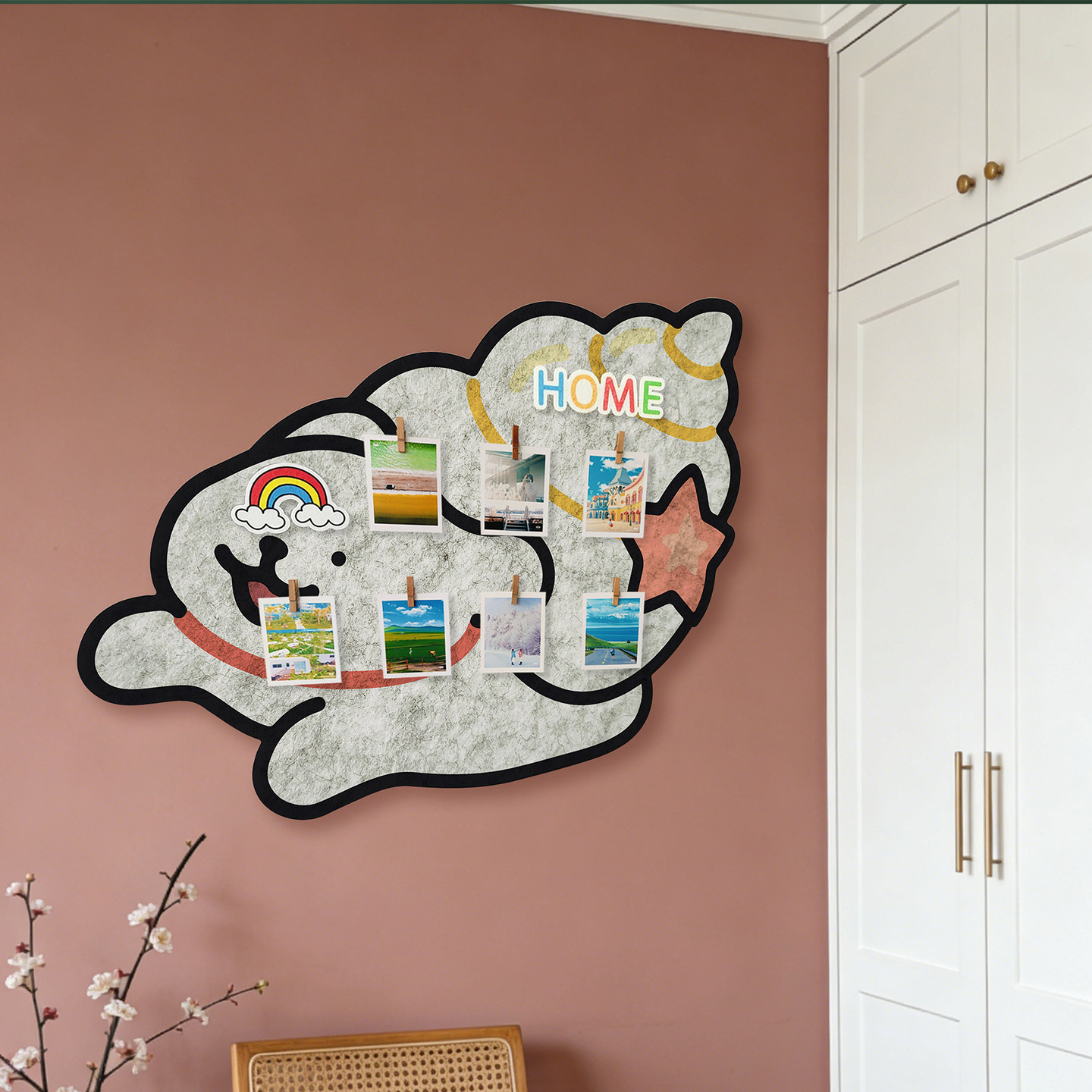 萌趣海螺毛毡墙贴幼儿园作品展示板少女心卧室照片墙客厅自粘装饰,家居饰品,软装墙贴,淘宝优惠券,粉丝福利购,淘宝优惠卷