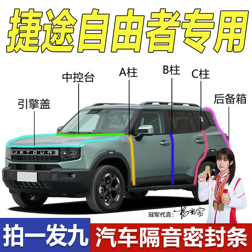 捷途自由者专用BC柱中控台密封条