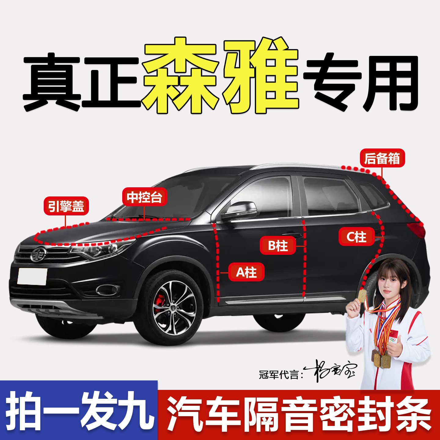 一汽森雅R7/R9/S80/M80/R8骏派A70/D60威志车门ABC柱中控台密封条