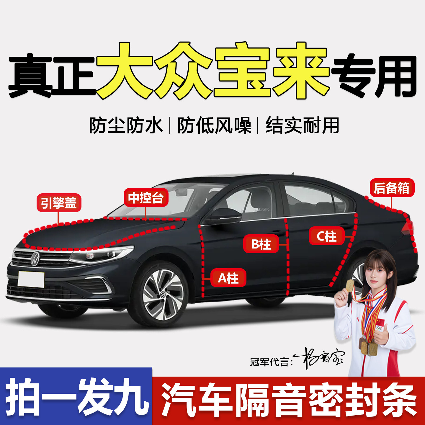 大众宝来专用隔音防尘防水密封条
