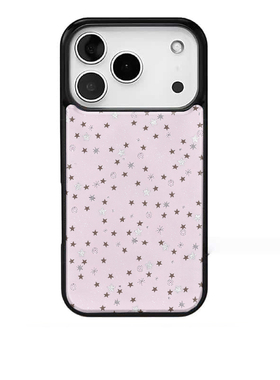 淡紫色星星ins风少女适用苹果17promax手机壳iphone16pro新款13创意15pro黑边14pro滴胶12电镀银防摔手机套