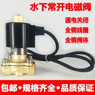 控制阀220v开关阀24v线圈 常开全铜水下喷泉防水电磁阀水阀地埋式