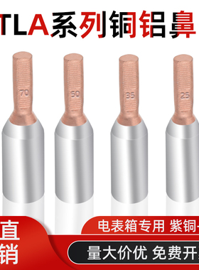 GTLA电表铜铝插针过渡连接鼻针式线耳端头10/16/25/35/50/70平方