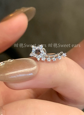 白色星星锆石耳钉女医用钛钢养耳洞耳骨钉螺丝拧扣超闪流星耳饰