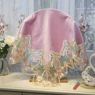 梳妆台镜子遮挡帘化妆台盖镜子的神器防尘镜面盖巾小罩子蕾丝布套