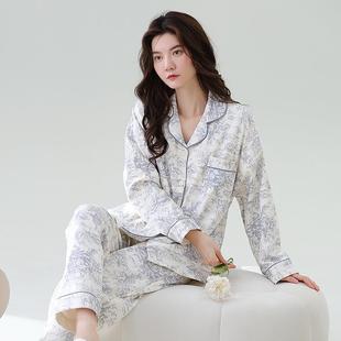 长袖 宽松休闲可外穿居家服套装 长裤 棉质卡通大码 睡衣女秋季 春秋季