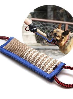 训犬用黄麻粗麻咬棒衔取磨牙狗咬棒德牧马犬咬枕Dog bite pillow