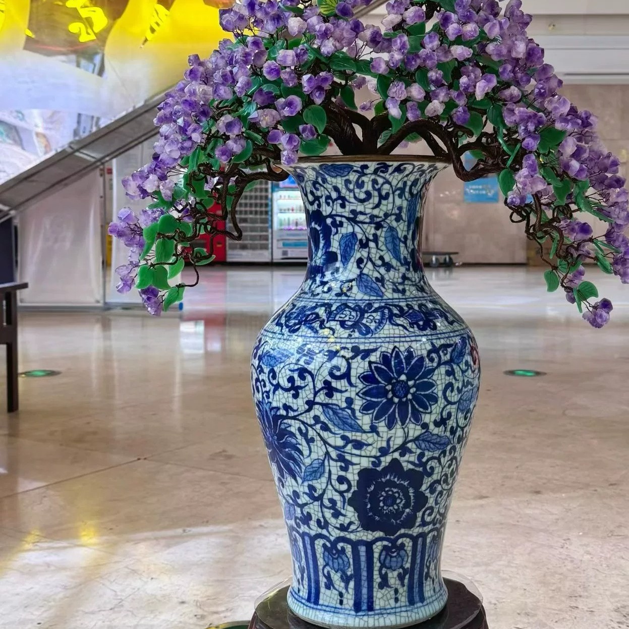 婉晶天然原矿石紫水晶发财树客厅摆件装饰品乔迁开业送礼花开富贵