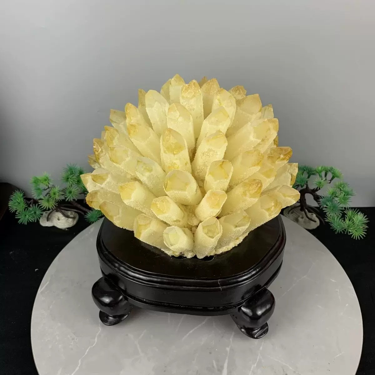 天然水晶雕刻水晶花摆件玄关招财办公客厅乔迁家居开业礼品工艺品